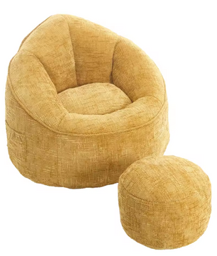 Zitzak Fauteuil met Voetsteun – Comfortabel & Gestoffeerd Design