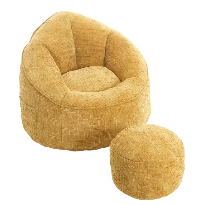 Zitzak Fauteuil met Voetsteun – Comfortabel & Gestoffeerd Design