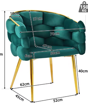 Luxe Fluwelen Eetkamerstoel Grijs/Groen/Beige – Gouden Poten & Ergonomisch Comfort