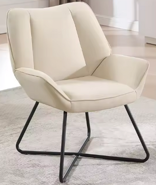 Linnen Loungestoel Donkergrijs of Beige – Ergonomisch Design – Metalen Frame