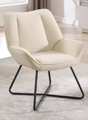 Linnen Loungestoel Donkergrijs of Beige – Ergonomisch Design – Metalen Frame