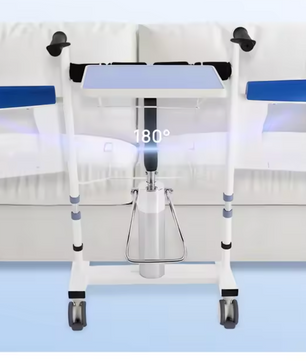Hydraulische Verpleegstoel – Verstelbare Patiëntenlift met Wielen & Emmer, 100 kg