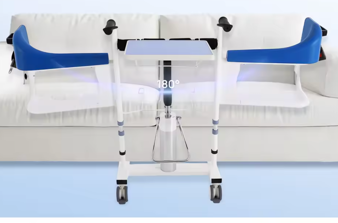 Hydraulische Verpleegstoel – Verstelbare Patiëntenlift met Wielen & Emmer, 100 kg