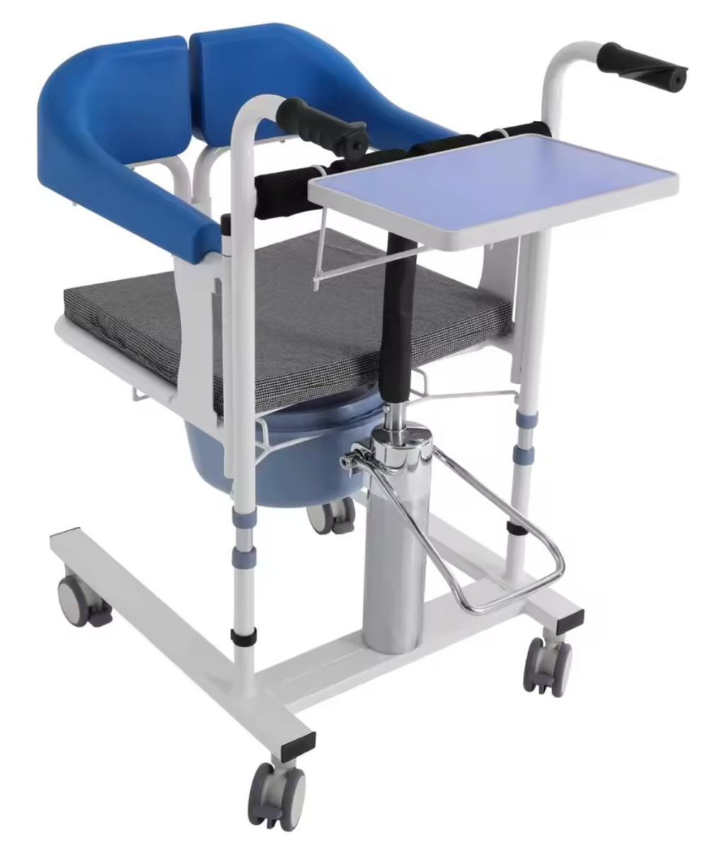 Hydraulische Verpleegstoel – Verstelbare Patiëntenlift met Wielen & Emmer, 100 kg