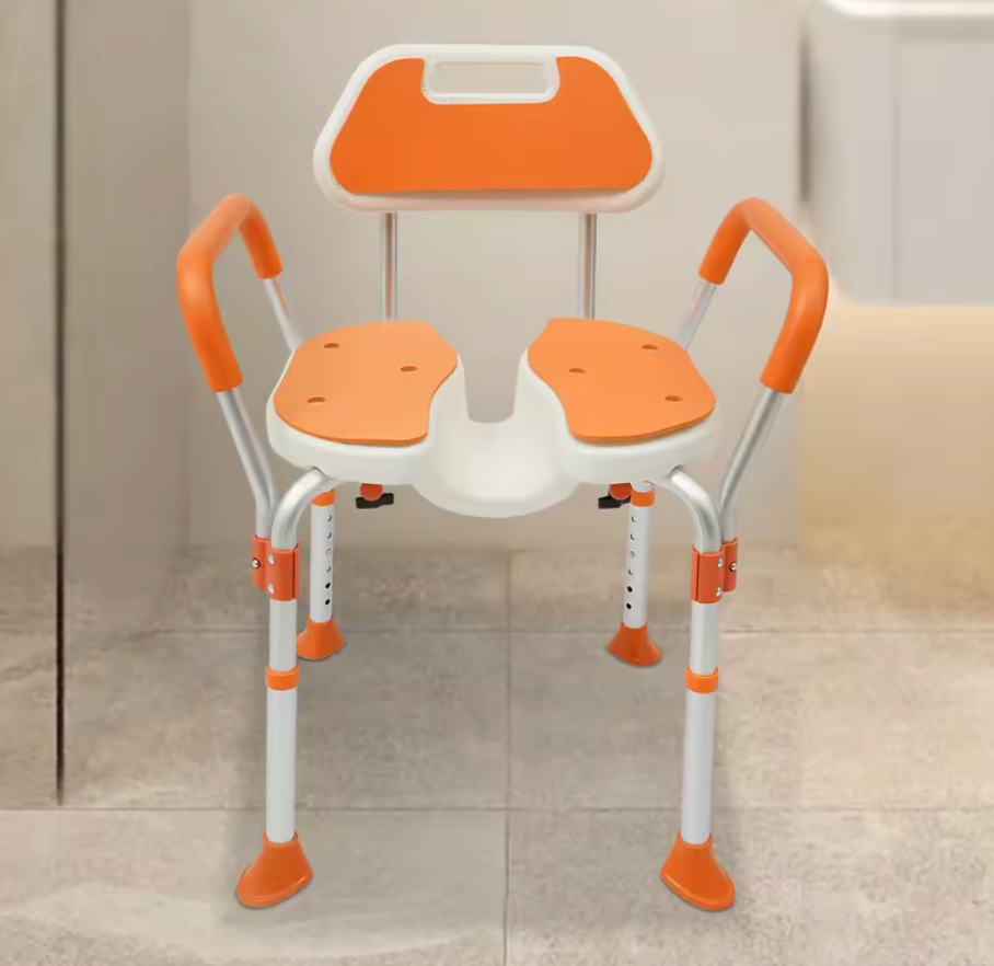 Douchestoel met Armleuningen – Verstelbaar, Antislip en Comfortabel