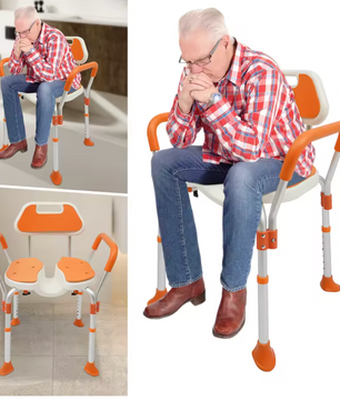 Douchestoel met Armleuningen – Verstelbaar, Antislip en Comfortabel