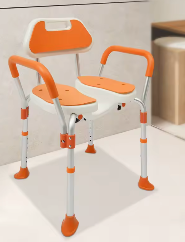 Douchestoel met Armleuningen – Verstelbaar, Antislip en Comfortabel