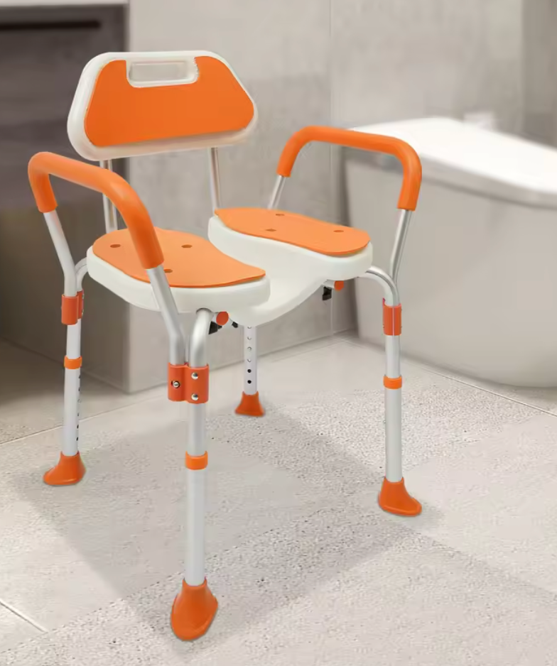 Douchestoel met Armleuningen – Verstelbaar, Antislip en Comfortabel