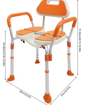 Douchestoel met Armleuningen – Verstelbaar, Antislip en Comfortabel
