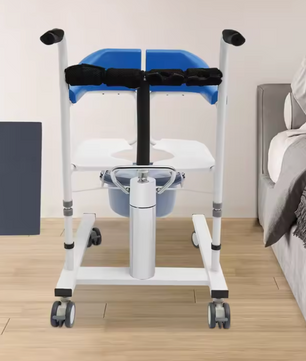 Verpleegstoel – Patiëntenliftstoel – 180° Open Rugleuning & Potje, Verstelbaar en Lichtgewicht