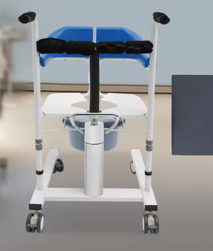 Verpleegstoel – Patiëntenliftstoel – 180° Open Rugleuning & Potje, Verstelbaar en Lichtgewicht