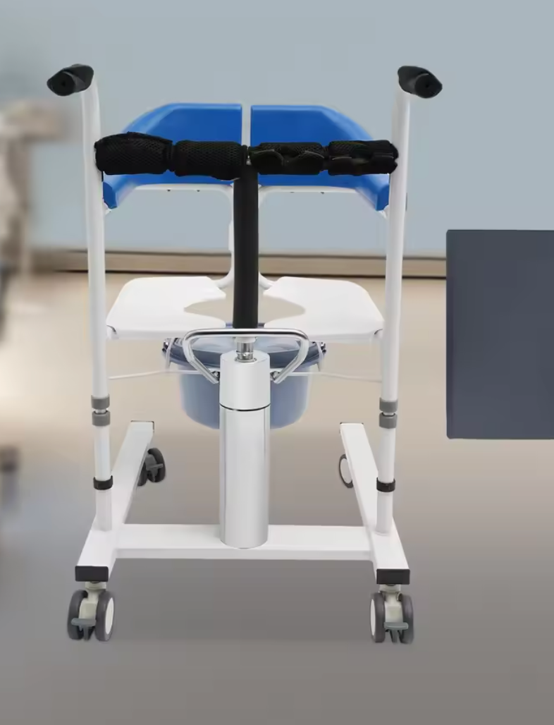 Verpleegstoel – Patiëntenliftstoel – 180° Open Rugleuning & Potje, Verstelbaar en Lichtgewicht