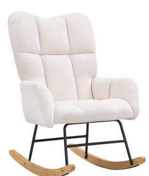 Schommelstoel Ivoor Wit Fluffy – Ergonomisch & Comfortabel