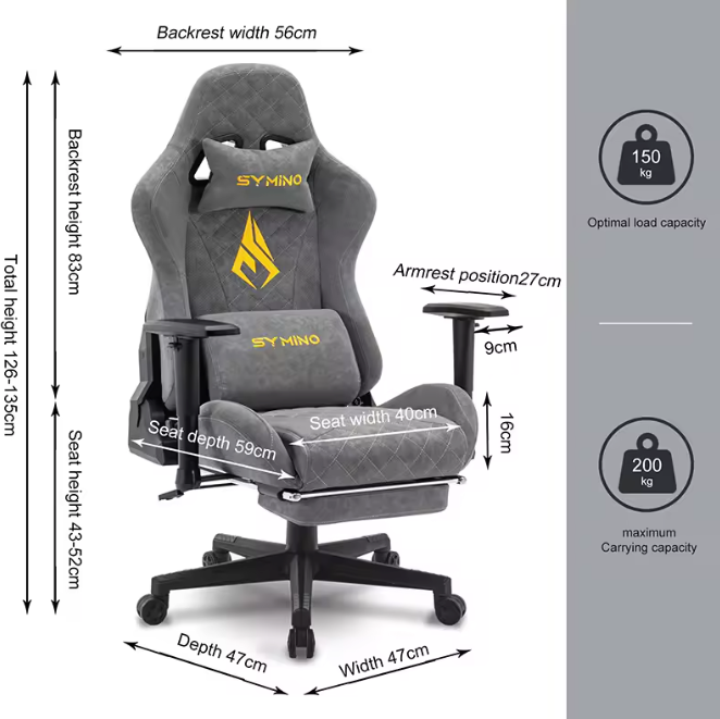 Vintage Gamingstoel – Ergonomisch Design met PU-Lederen Bekleding