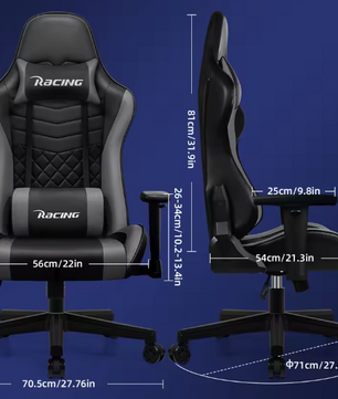 Ergonomische Gamingstoel – Verstelbaar – Zwart en Grijs