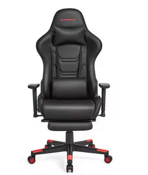 Ergonomische Gamingstoel met Voetsteun – Zwart met Rode Accenten