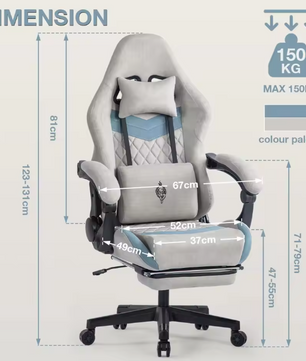 Ergonomische Gamingstoel – Ademend, met Voetsteun & 150 kg Draagkracht
