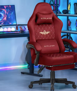 Gamingstoel met Verenkussen en Voetsteun – Ergonomisch & Ademend