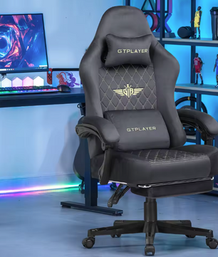 Gamingstoel met Verenkussen en Voetsteun – Ergonomisch & Ademend