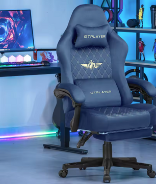 Gamingstoel met Verenkussen en Voetsteun – Ergonomisch & Ademend