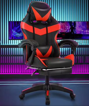Ergonomische Gamingstoel – Bureaustoel in de kleur Zwart met Rood