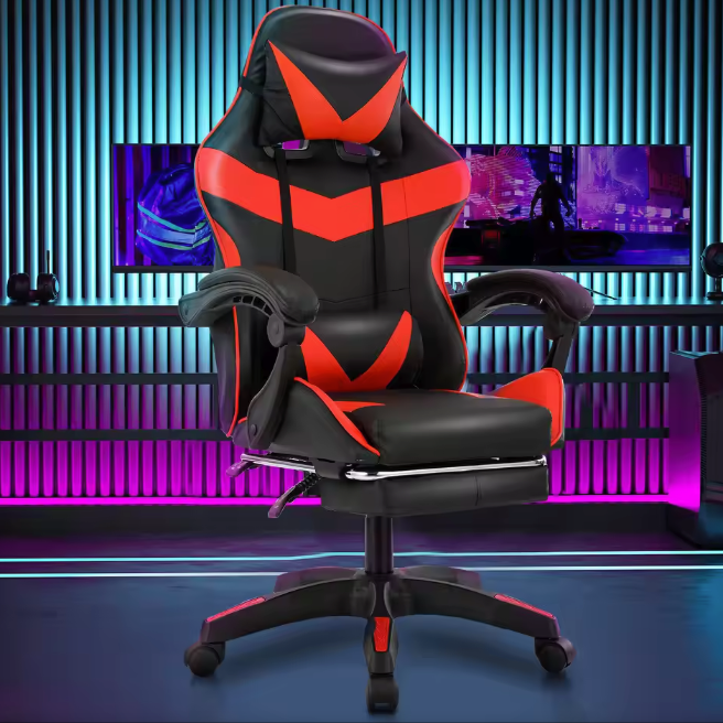 Ergonomische Gamingstoel – Bureaustoel in de kleur Zwart met Rood