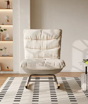 Schommelstoel met Hoge Rug – Katoen & Linnen, Comfortabel en Modern voor Woonkamer of Slaapkamer