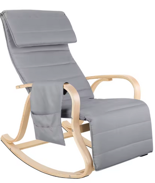 Schommelstoel met Voetsteun – Comfortabele Relaxfauteuil met Armleuningen voor Slaapkamer of Woonkamer