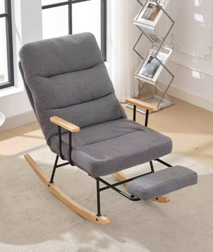 Ergonomische Schommelstoel met Handmatige Voetsteun – Ligstoel met Zwaartekrachteffect voor Woonkamer of Slaapkamer