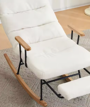 Ergonomische Schommelstoel met Handmatige Voetsteun – Ligstoel met Zwaartekrachteffect voor Woonkamer of Slaapkamer