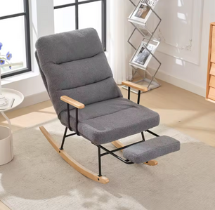 Ergonomische Schommelstoel met Handmatige Voetsteun – Ligstoel met Zwaartekrachteffect voor Woonkamer of Slaapkamer