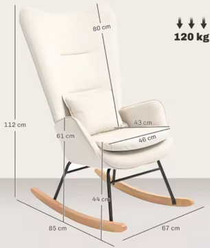 Fluwelen Schommelstoel met Kussen – Elegant & Ergonomisch