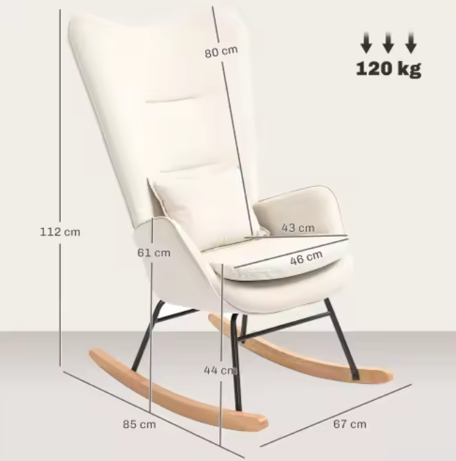 Fluwelen Schommelstoel met Kussen – Elegant & Ergonomisch