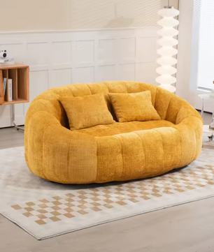Luxe Cloud Zitbank - Chenille Stof Oranje