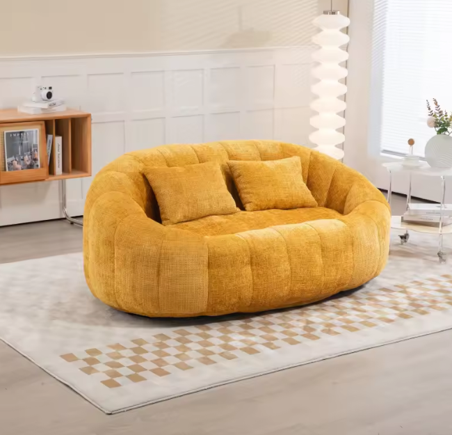 Luxe Cloud Zitbank - Chenille Stof Oranje