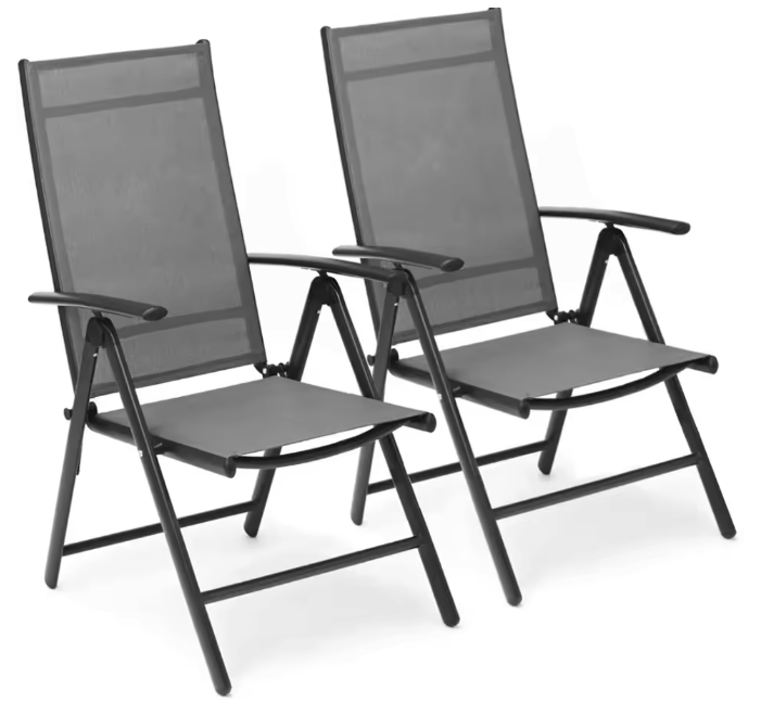2 Opvouwbare Terrasstoelen – Verstelbaar Aluminium 120 kg