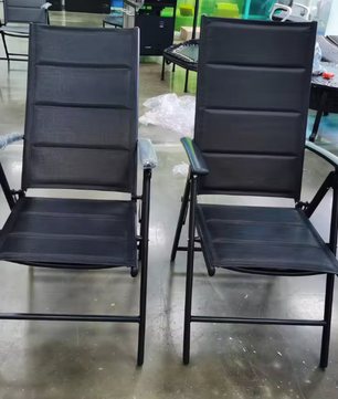 Set van 2 Opvouwbare Tuinstoelen – Aluminium & Textileen, 7-Voudig Verstelbaar