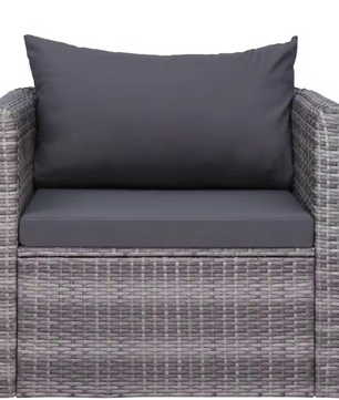 Wicker Tuinstoel Grijs – Rotan look met wasbare kussens