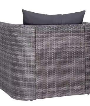 Wicker Tuinstoel Grijs – Rotan look met wasbare kussens