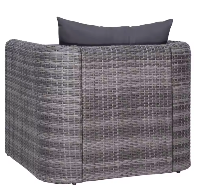 Wicker Tuinstoel Grijs – Rotan look met wasbare kussens