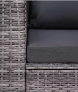 Wicker Tuinstoel Grijs – Rotan look met wasbare kussens