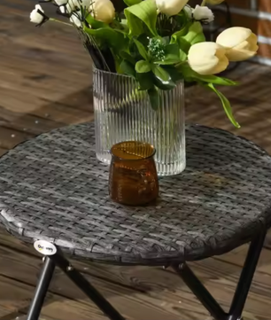 Balkonset met Tafel – 3-delige Tuinmeubelset Rotan