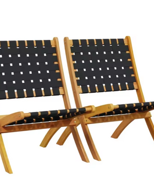 Set van 2 Acaciahouten Tuinstoelen – Opvouwbaar & Waterbestendig