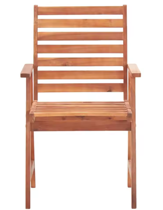 Set van 3 Acaciahouten Tuinstoelen met Rode Kussens – Waterbestendig