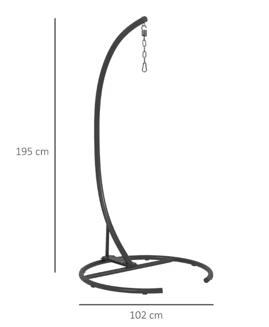 Hangstoel Standaard – Stalen Frame met Ronde Basis Ø102x195cm