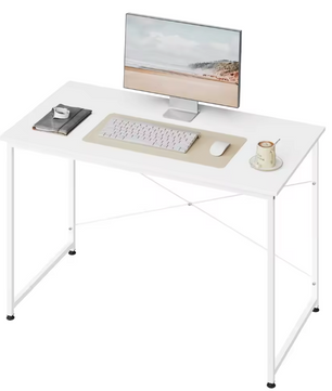 Houten Bureau Wit met Metalen Frame – 100, 120 en 140cm
