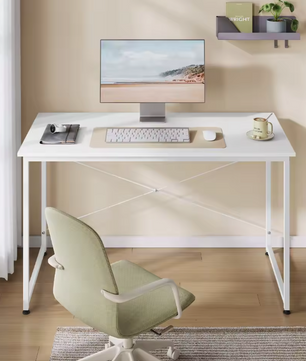 Houten Bureau Wit met Metalen Frame – 100, 120 en 140cm