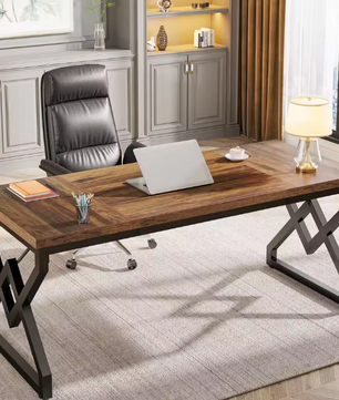 Groot Directiebureau 160 cm – Hout & Stalen Frame
