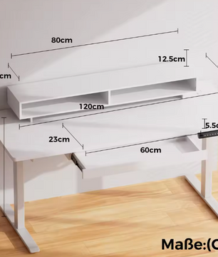 Elektrisch Zit-Sta Bureau 120 cm – Met Lades & Monitorstand