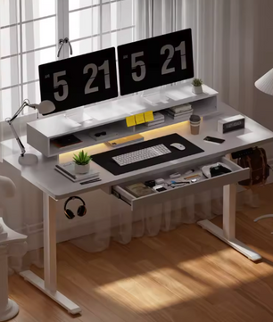 Elektrisch Zit-Sta Bureau 120 cm – Met Lades & Monitorstand